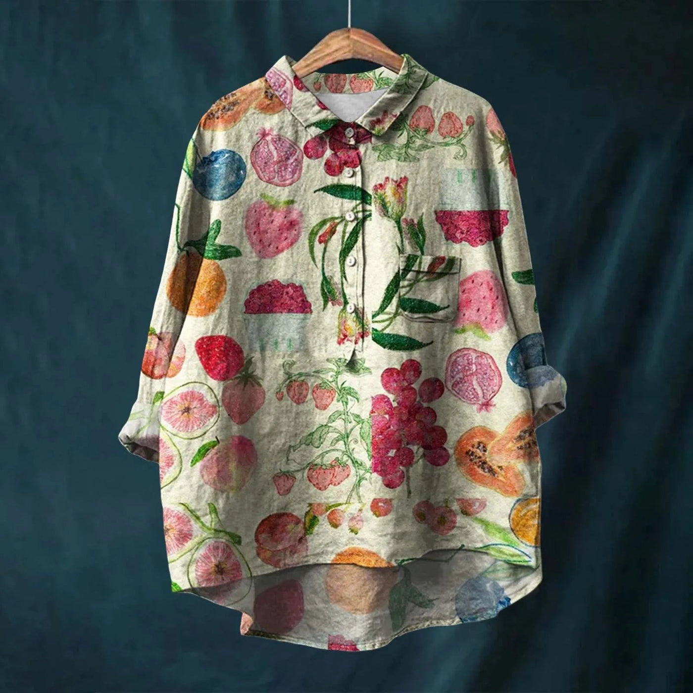Shionne- エレガントな花柄シャツ